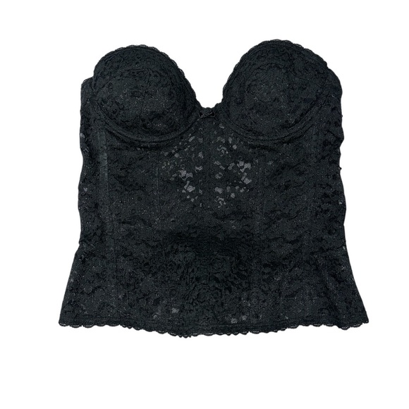 Frederick’s Of Hollywood Vintage 1980’s  Black Lace Bustier - Picture 1 of 5